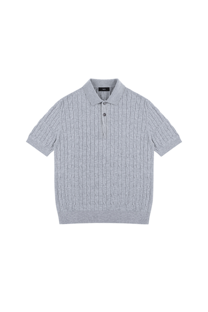 Cable Knit Polo Shirt