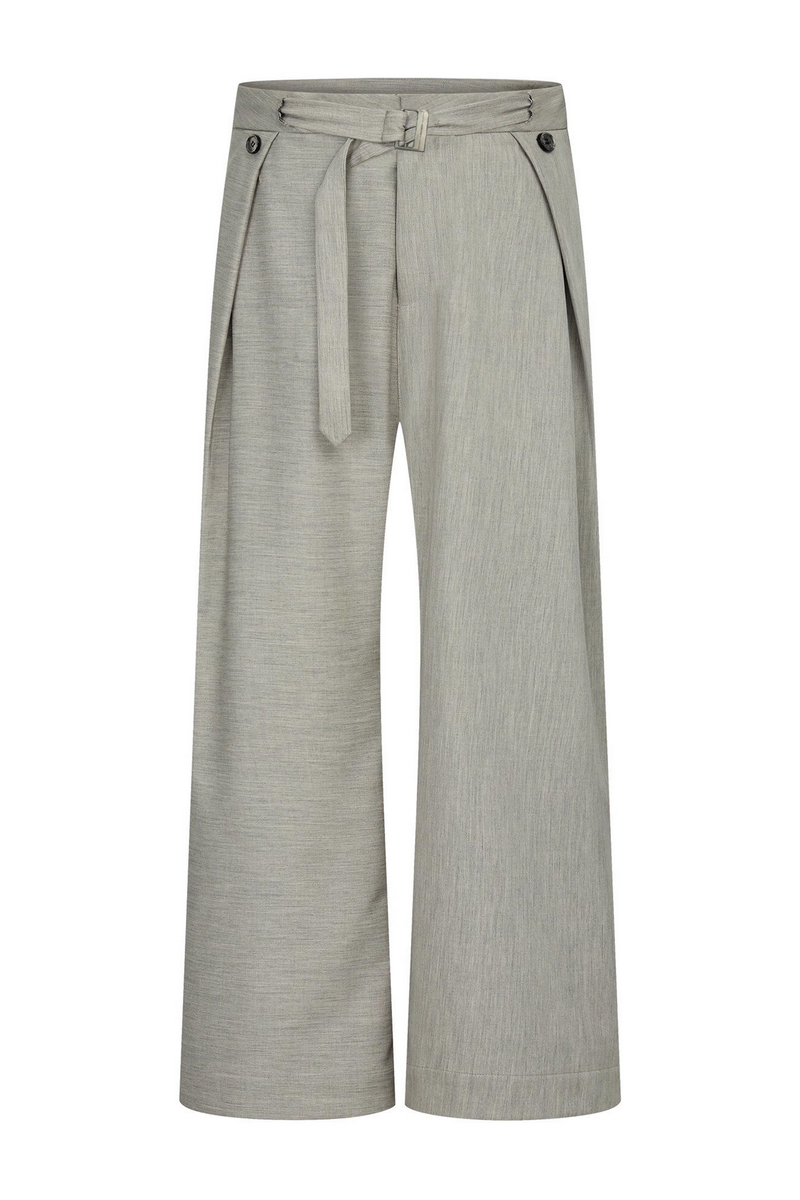 Pleated Linen Wide Pants