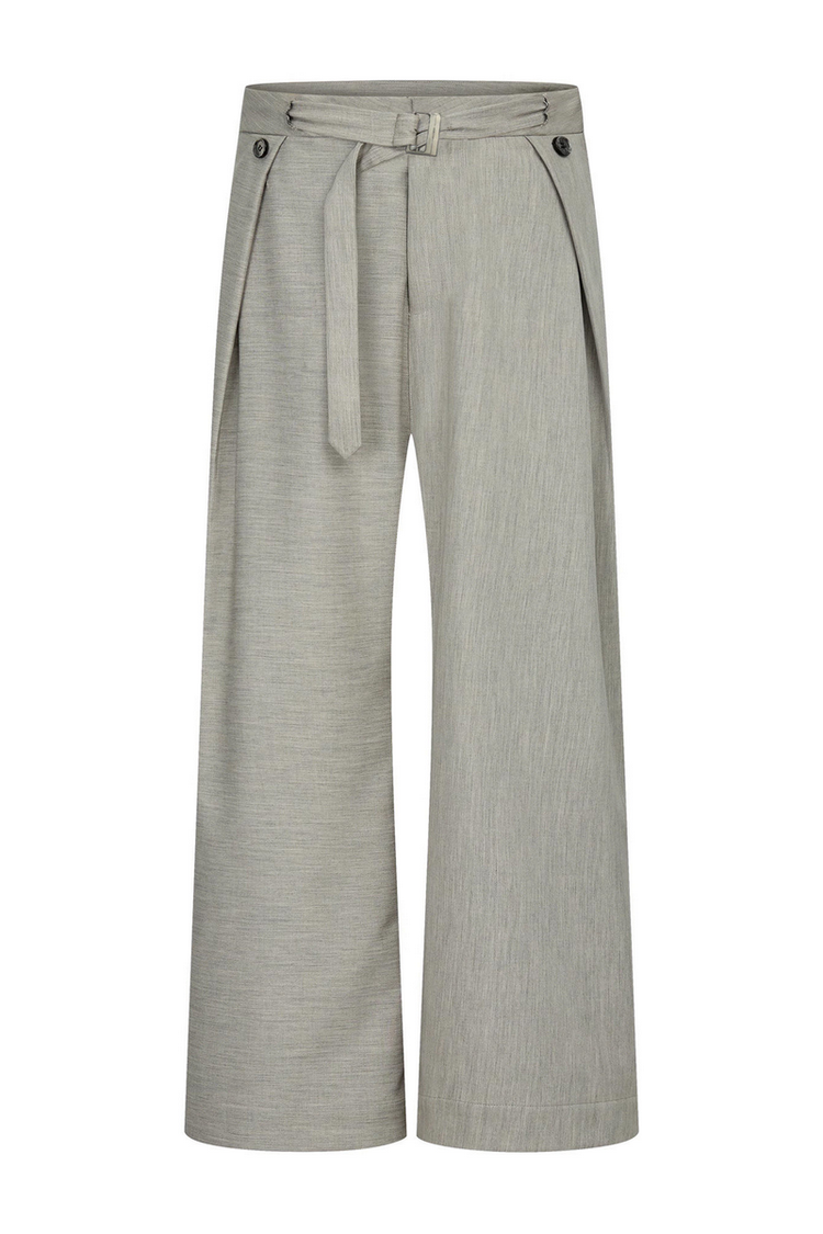 Pleated Linen Wide Pants — Taichiism — view 6