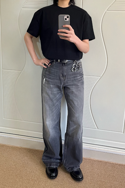 Washed Wide Leg Jeans