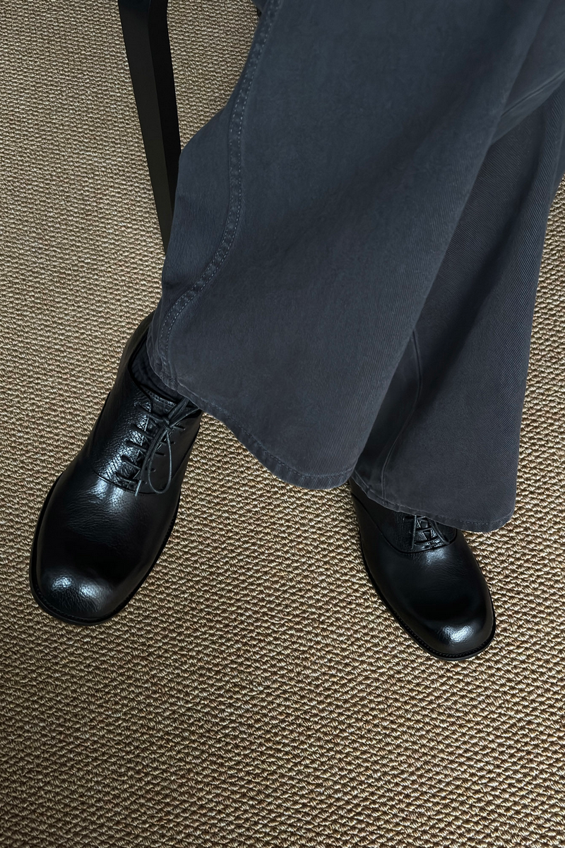 Washed Leather Derby Shoes