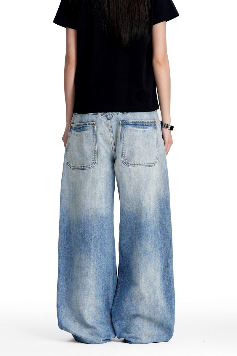 Faded Washed Bootcut Jeans