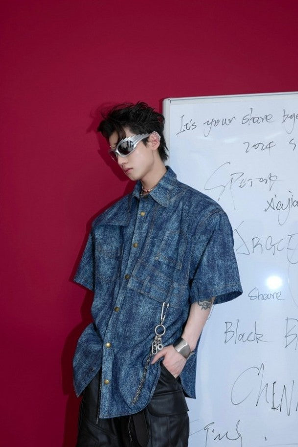 Old Washed Retro Denim Shirt — Argue Culture — view 5