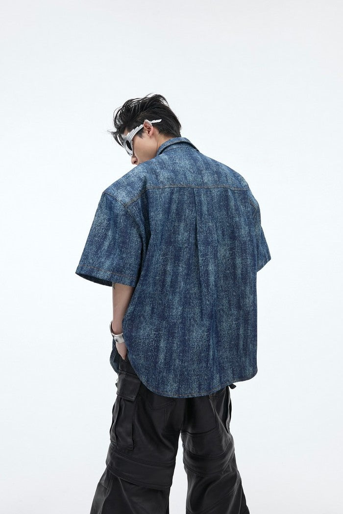 Old Washed Retro Denim Shirt — Argue Culture — view 3