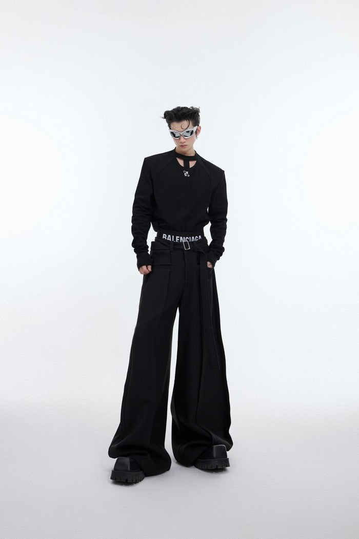 Drape Wide Leg Formal Trousers — Argue Culture — view 5