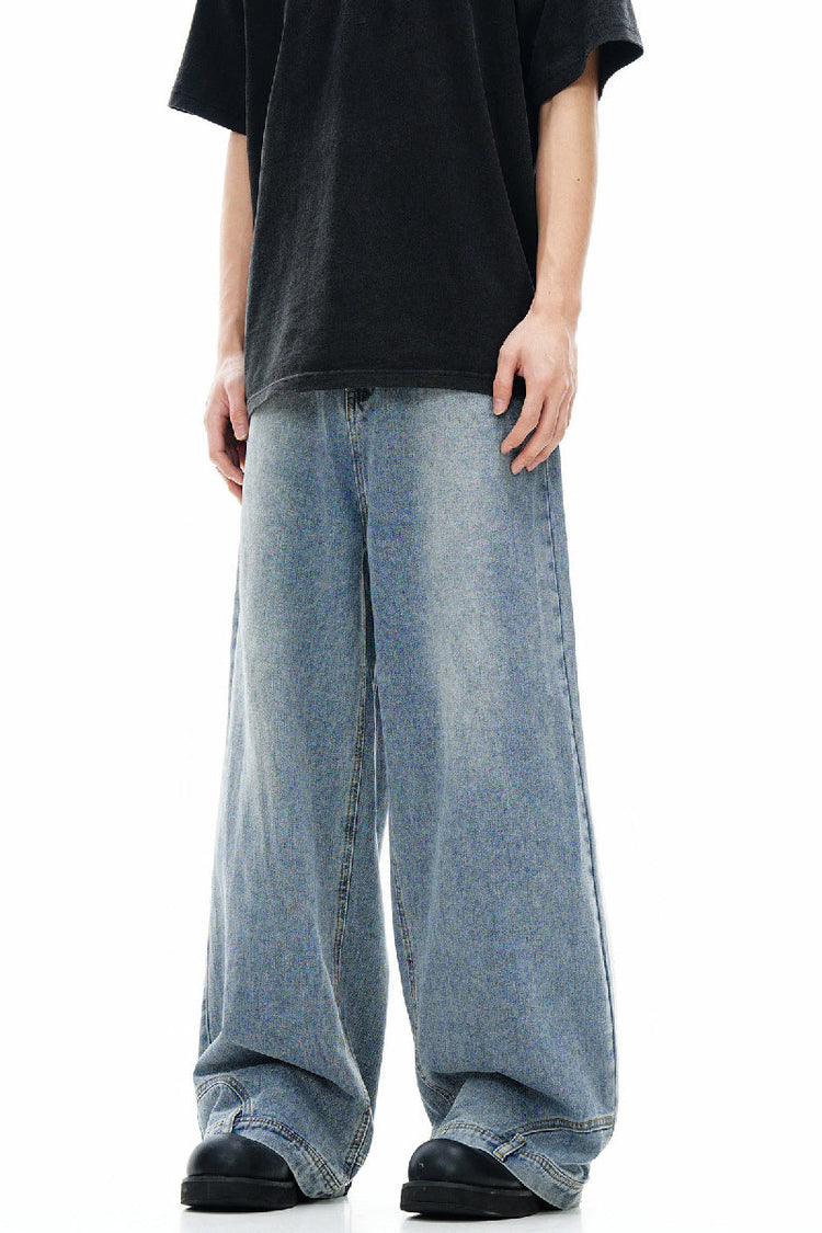 Inverted Washed Wide-Leg Jeans — Trenqor Basics — view 2