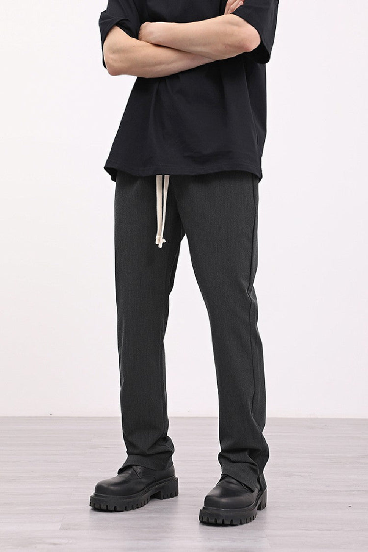 Drawstrings Straight Trousers — Trenqor Basics — view 4