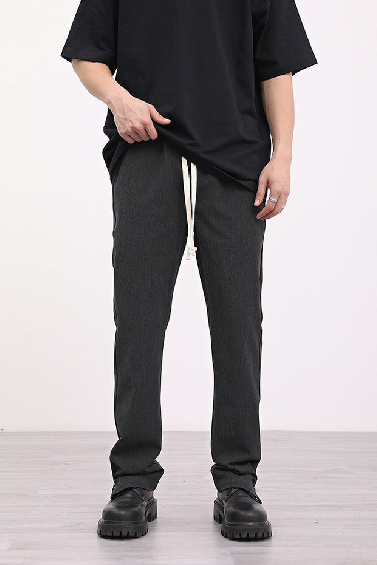 Drawstrings Straight Trousers — Trenqor Basics — view 5