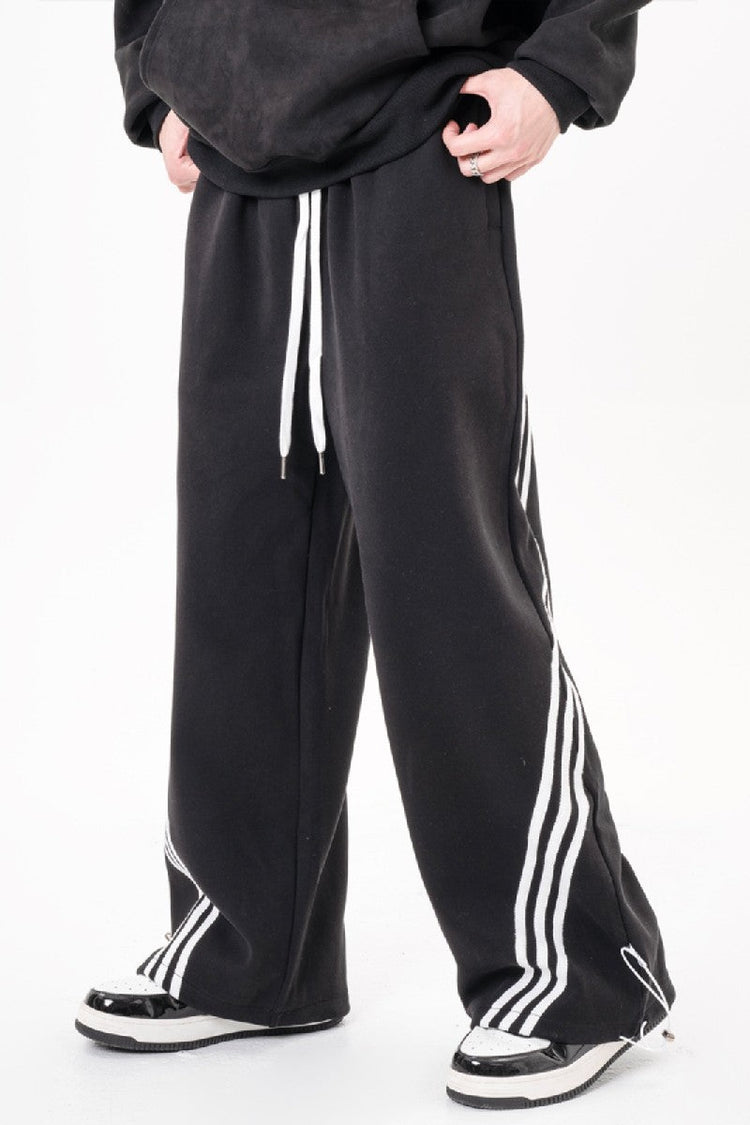 Irregular Striped Sweatpants — Trenqor Basics — view 2
