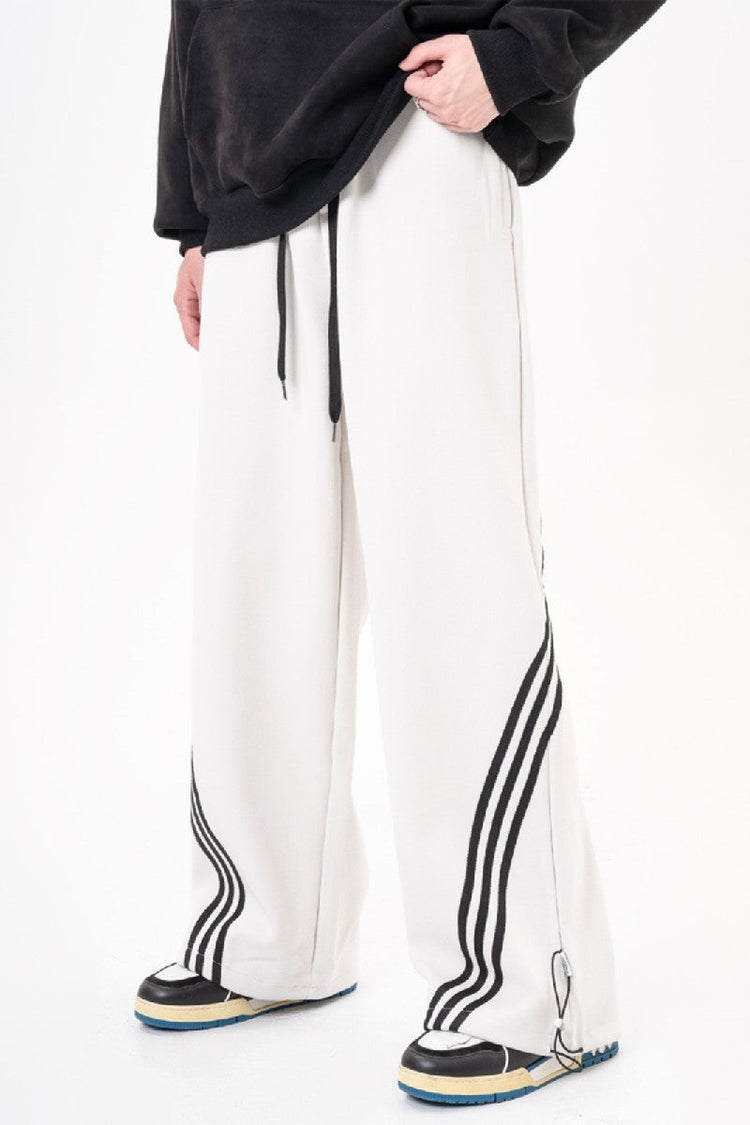 Irregular Striped Sweatpants — Trenqor Basics — view 4