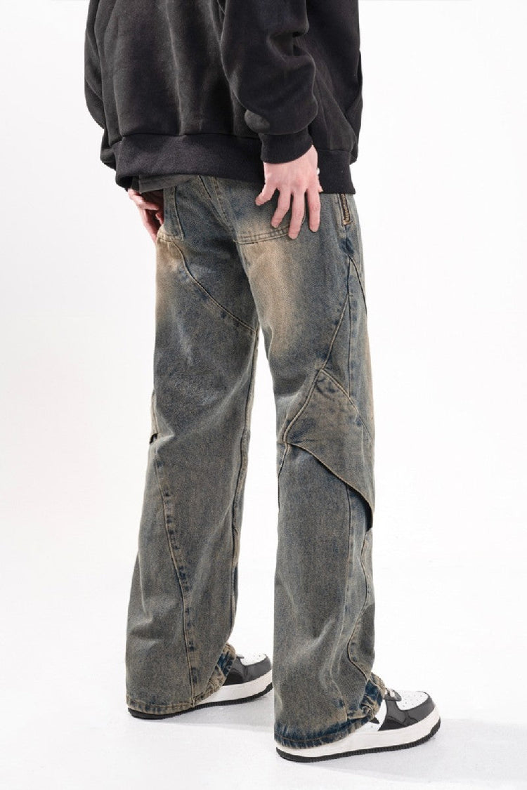 Heavy Wash Loose Jeans — Trenqor Basics — view 3