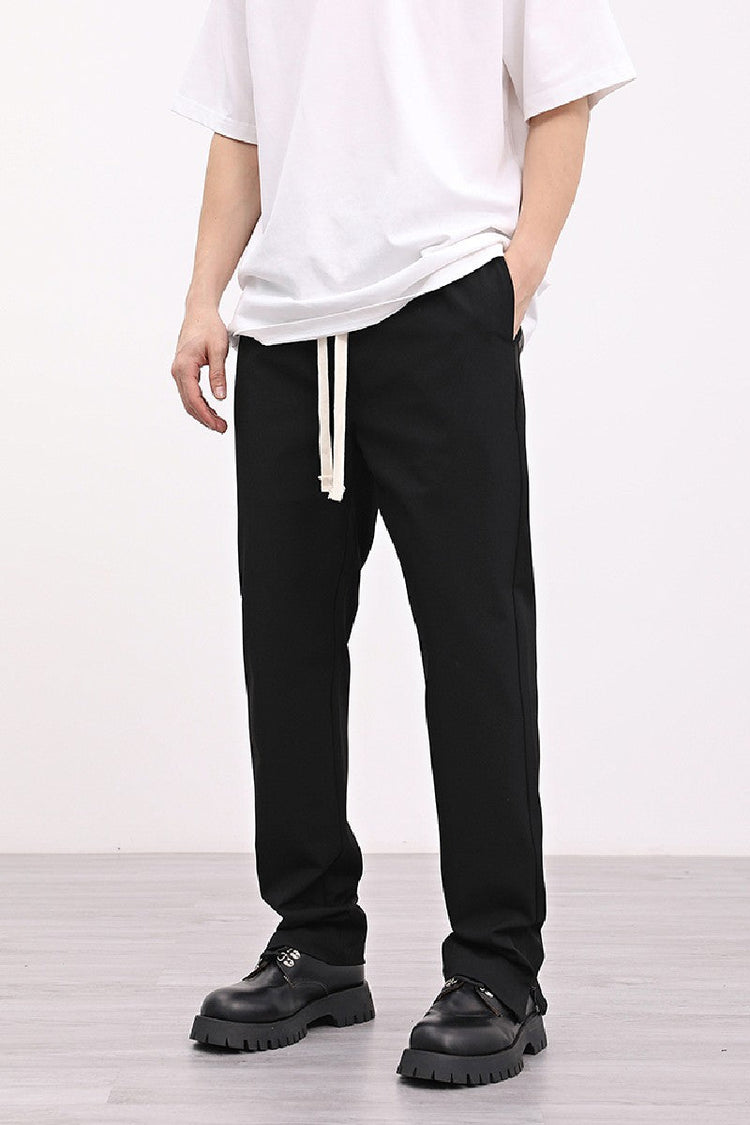 Drawstrings Straight Trousers — Trenqor Basics