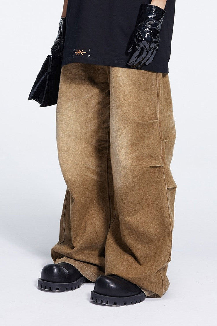 Pleated Washed Oversized Jeans — Whistlehunter