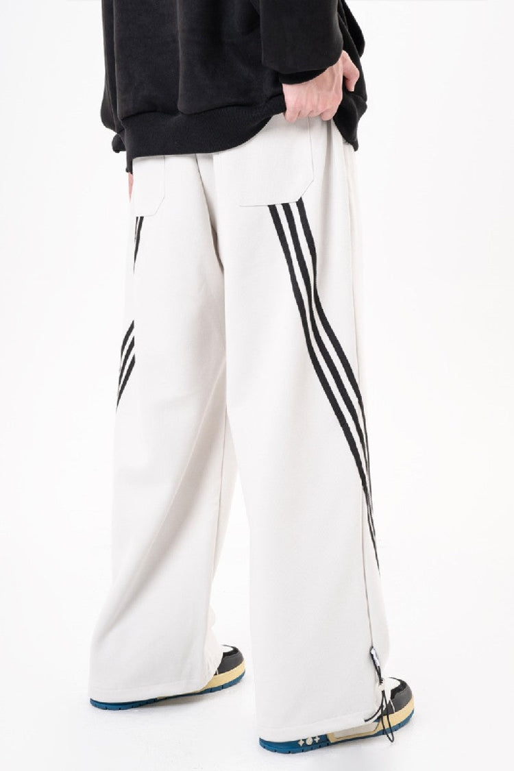Irregular Striped Sweatpants — Trenqor Basics — view 5