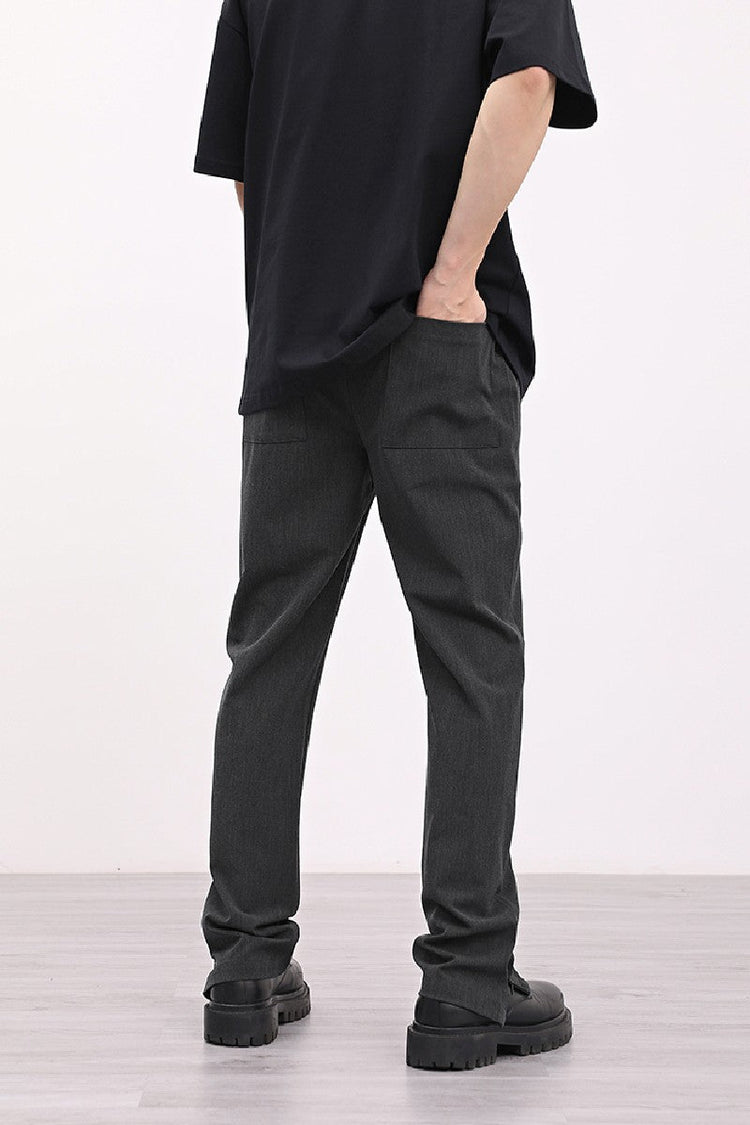 Drawstrings Straight Trousers — Trenqor Basics — view 3