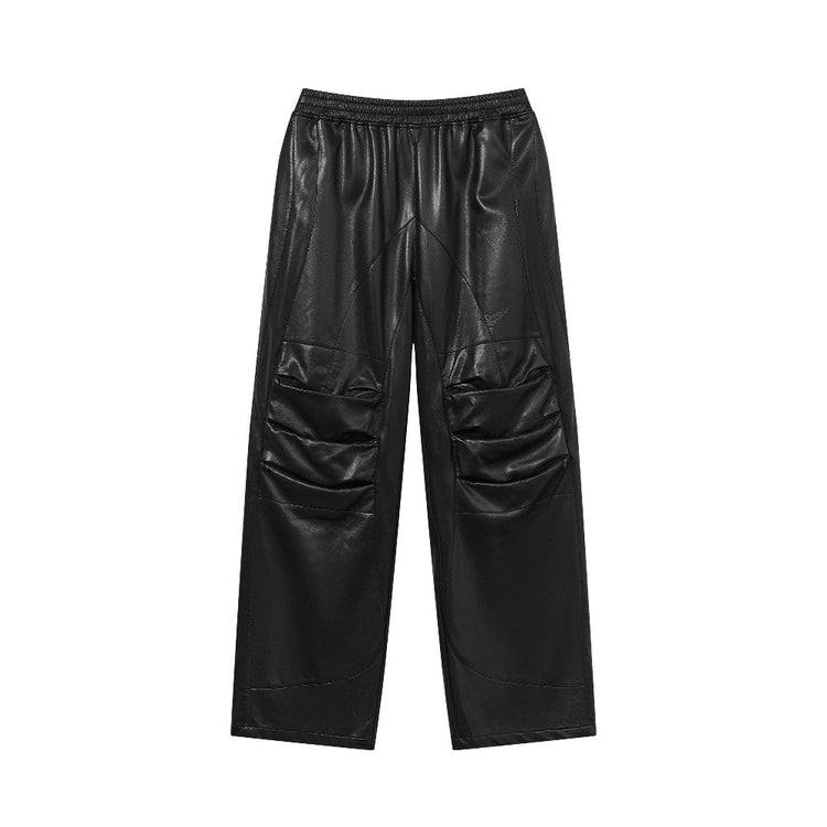 PU Leather Pleated Pants — Blind/No Plan — view 6