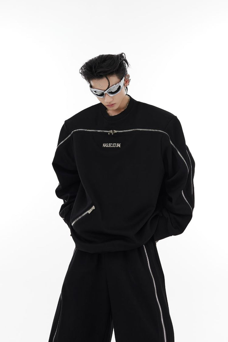 Shoulder Pads Logo Sweater — Argue Culture