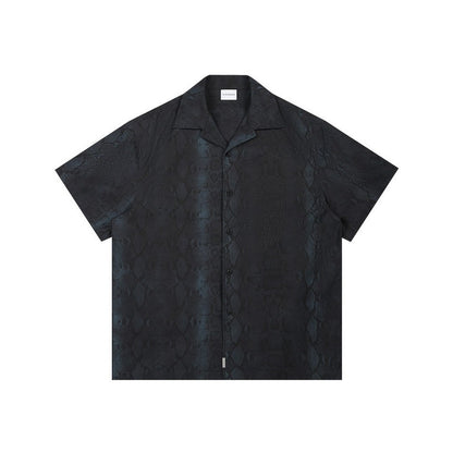 Snake Pattern Cuban Shirt