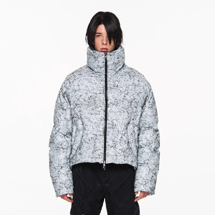 Cracked Texture Puffer Jacket — Blind/No Plan — view 3
