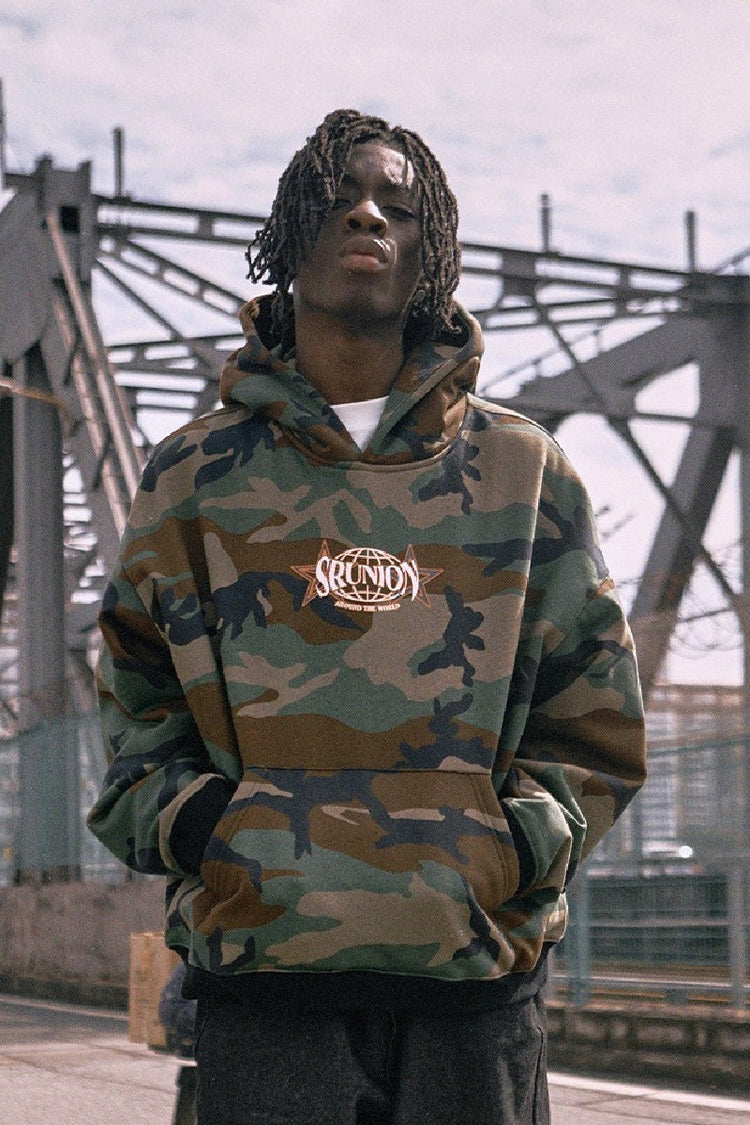 Globe Logo Print Hoodie — Remedy