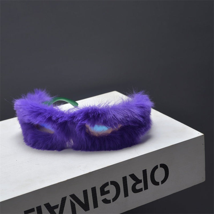 Furry Narrow Sunglasses — Trenqor Basics — view 5