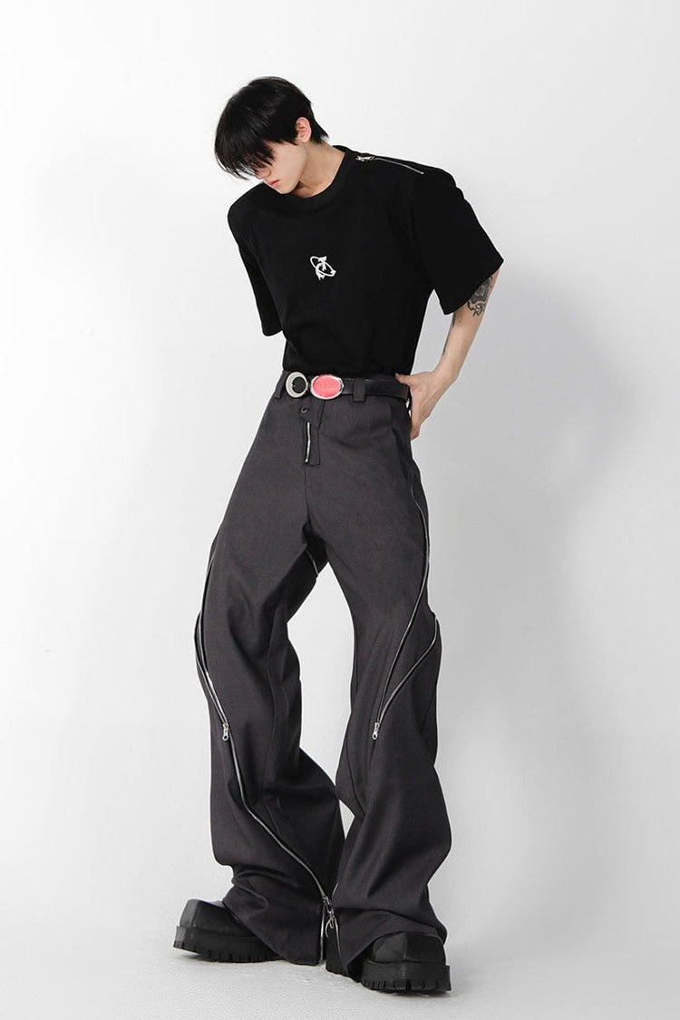 Zipper Slit Trousers — Argue Culture — view 3