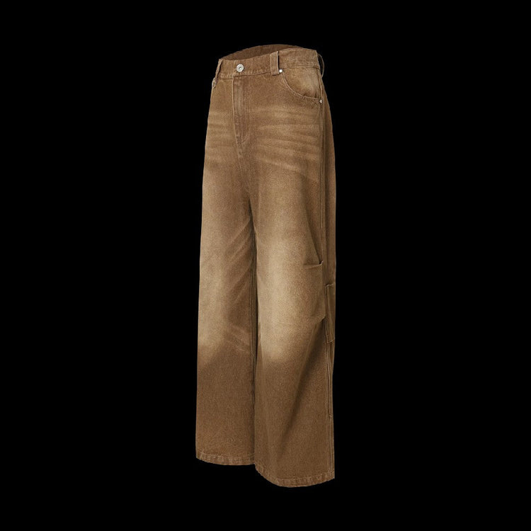 Pleated Washed Oversized Jeans — Whistlehunter — view 9